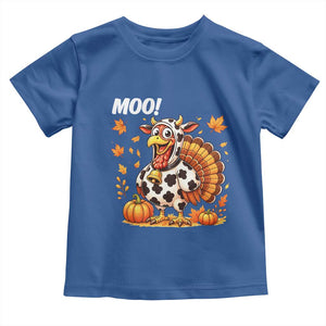 Funny Thanksgiving Toddler T Shirt Turkey Moo TS14 Royal Blue Print Your Wear