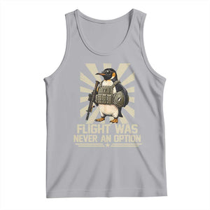 Flight was Never an Option Tactical Penguin Tank Top Funny Bird Meme TS14 Athletic Heather Print Your Wear