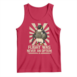 Flight was Never an Option Tactical Penguin Tank Top Funny Bird Meme TS14 Red Print Your Wear