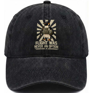 Flight was Never an Option Tactical Penguin Washed Cotton Baseball Cap Funny Bird Meme TS14 Print Your Wear