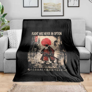 Flight was Never an Option Samurai Penguin Japanese Throw Blanket Vintage Graphic Ukiyo-e Art Funny TS14 Print Your Wear