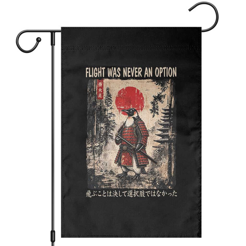 Flight was Never an Option Samurai Penguin Japanese Garden Flag Vintage Graphic Ukiyo-e Art Funny TS14 Black Print Your Wear