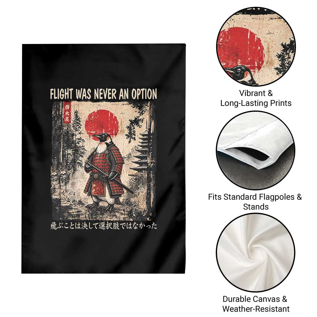 Flight was Never an Option Samurai Penguin Japanese Garden Flag Vintage Graphic Ukiyo-e Art Funny TS14 Print Your Wear