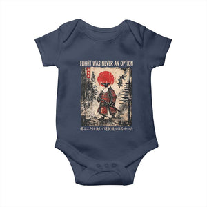 Flight was Never an Option Samurai Penguin Japanese Baby Onesie Vintage Graphic Ukiyo-e Art Funny TS14 Navy Print Your Wear