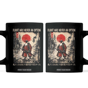 Flight was Never an Option Samurai Penguin Japanese Coffee Mug Vintage Graphic Ukiyo-e Art Funny TS14 Black Print Your Wear