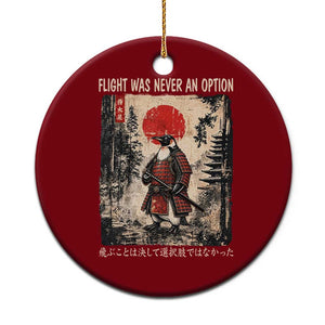 Flight was Never an Option Samurai Penguin Japanese Ceramic Ornament Vintage Graphic Ukiyo-e Art Funny TS14 1pc Red Print Your Wear