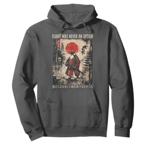 Flight was Never an Option Samurai Penguin Japanese Hoodie Vintage Graphic Ukiyo-e Art Funny TS14 Dark Heather Print Your Wear