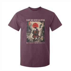 Flight was Never an Option Samurai Penguin Japanese T Shirt For Kid Vintage Graphic Ukiyo-e Art Funny TS14 Maroon Print Your Wear
