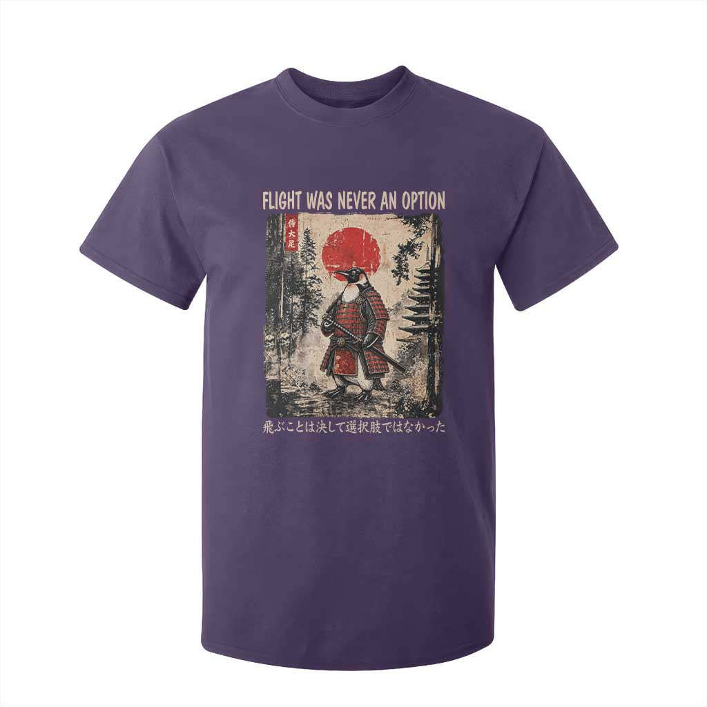 Flight was Never an Option Samurai Penguin Japanese T Shirt For Kid Vintage Graphic Ukiyo-e Art Funny TS14 Purple Print Your Wear