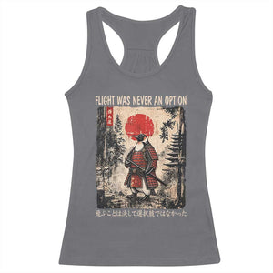 Flight was Never an Option Samurai Penguin Japanese Racerback Tank Top Vintage Graphic Ukiyo-e Art Funny TS14 Charcoal Print Your Wear
