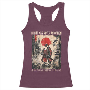 Flight was Never an Option Samurai Penguin Japanese Racerback Tank Top Vintage Graphic Ukiyo-e Art Funny TS14 Maroon Print Your Wear