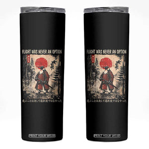 Flight was Never an Option Samurai Penguin Japanese Skinny Tumbler Vintage Graphic Ukiyo-e Art Funny TS14 Black Print Your Wear