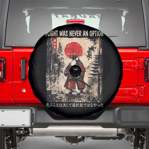 Flight was Never an Option Samurai Penguin Japanese Spare Tire Cover Vintage Graphic Ukiyo-e Art Funny TS14 Black Print Your Wear