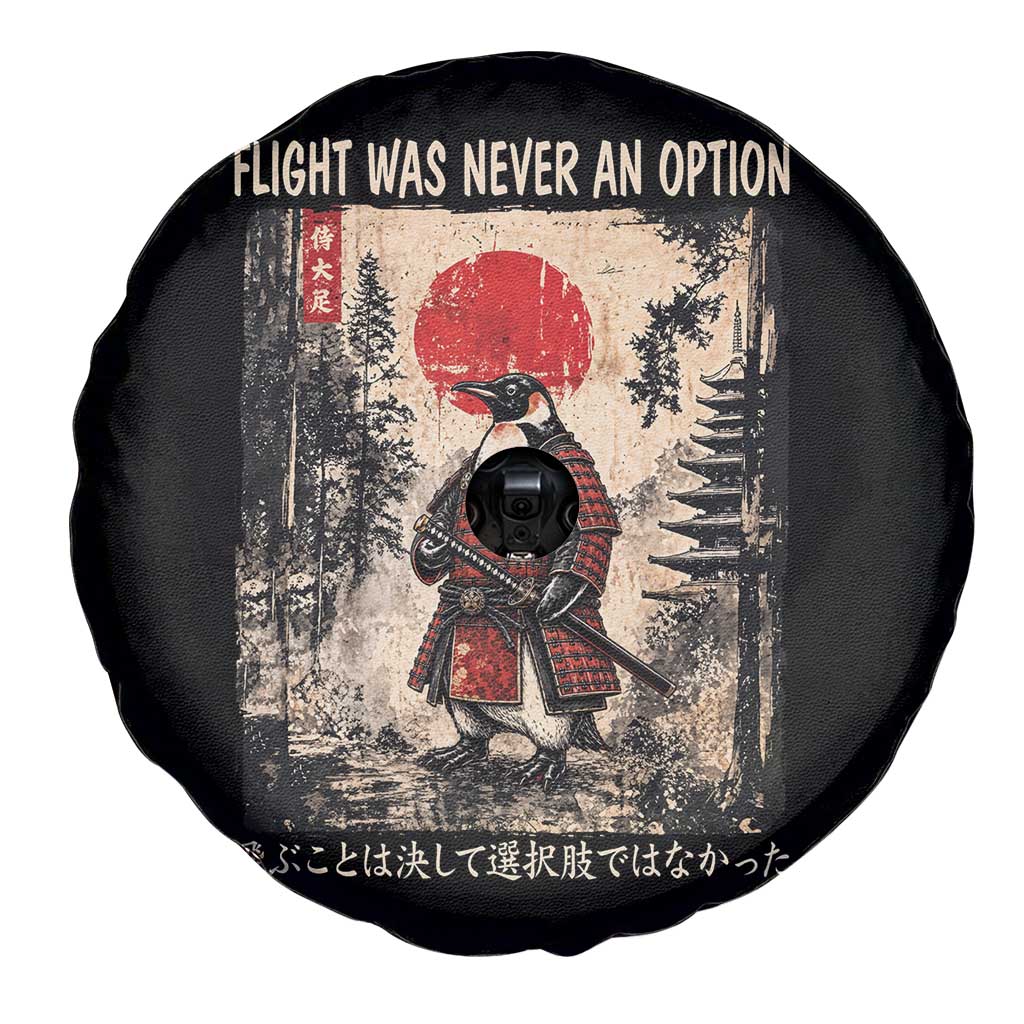 Flight was Never an Option Samurai Penguin Japanese Spare Tire Cover Vintage Graphic Ukiyo-e Art Funny TS14 Print Your Wear