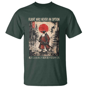 Flight was Never an Option Samurai Penguin Japanese T Shirt Vintage Graphic Ukiyo-e Art Funny TS14 Dark Forest Green Print Your Wear