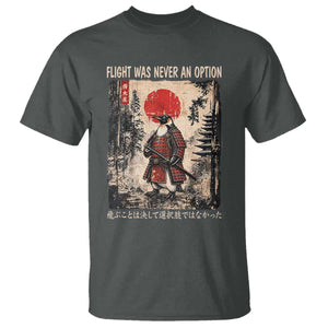 Flight was Never an Option Samurai Penguin Japanese T Shirt Vintage Graphic Ukiyo-e Art Funny TS14 Dark Heather Print Your Wear