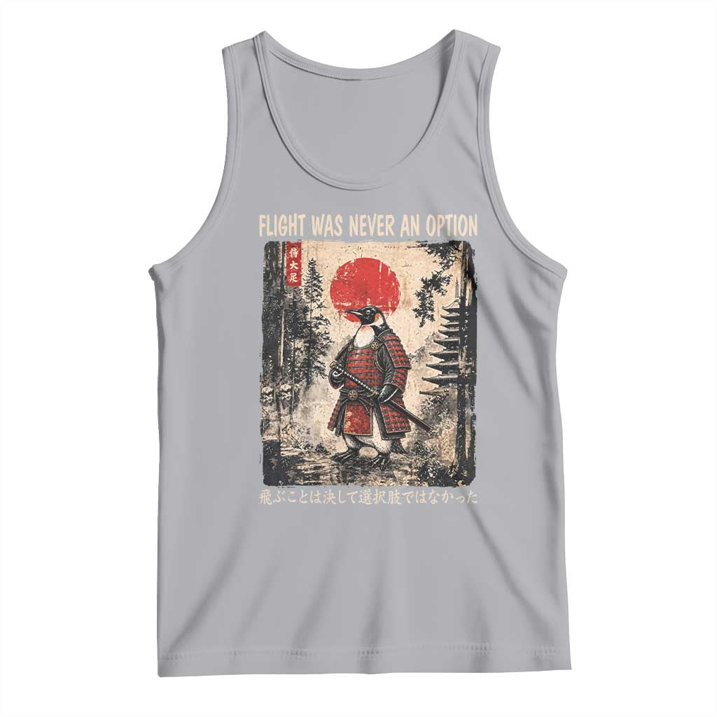 Flight was Never an Option Samurai Penguin Japanese Tank Top Vintage Graphic Ukiyo-e Art Funny TS14 Athletic Heather Print Your Wear