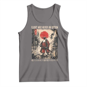Flight was Never an Option Samurai Penguin Japanese Tank Top Vintage Graphic Ukiyo-e Art Funny TS14 Deep Heather Print Your Wear
