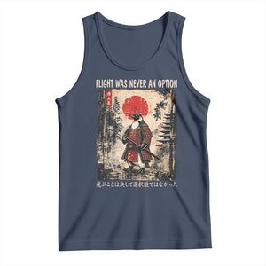 Flight was Never an Option Samurai Penguin Japanese Tank Top Vintage Graphic Ukiyo-e Art Funny TS14 Navy Print Your Wear