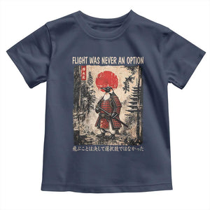 Flight was Never an Option Samurai Penguin Japanese Toddler T Shirt Vintage Graphic Ukiyo-e Art Funny TS14 Navy Print Your Wear