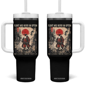 Flight was Never an Option Samurai Penguin Japanese Tumbler With Handle Vintage Graphic Ukiyo-e Art Funny TS14 One Size: 40 oz Black Print Your Wear