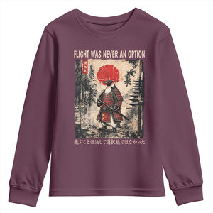 Flight was Never an Option Samurai Penguin Japanese Youth Sweatshirt Vintage Graphic Ukiyo-e Art Funny TS14 Maroon Print Your Wear