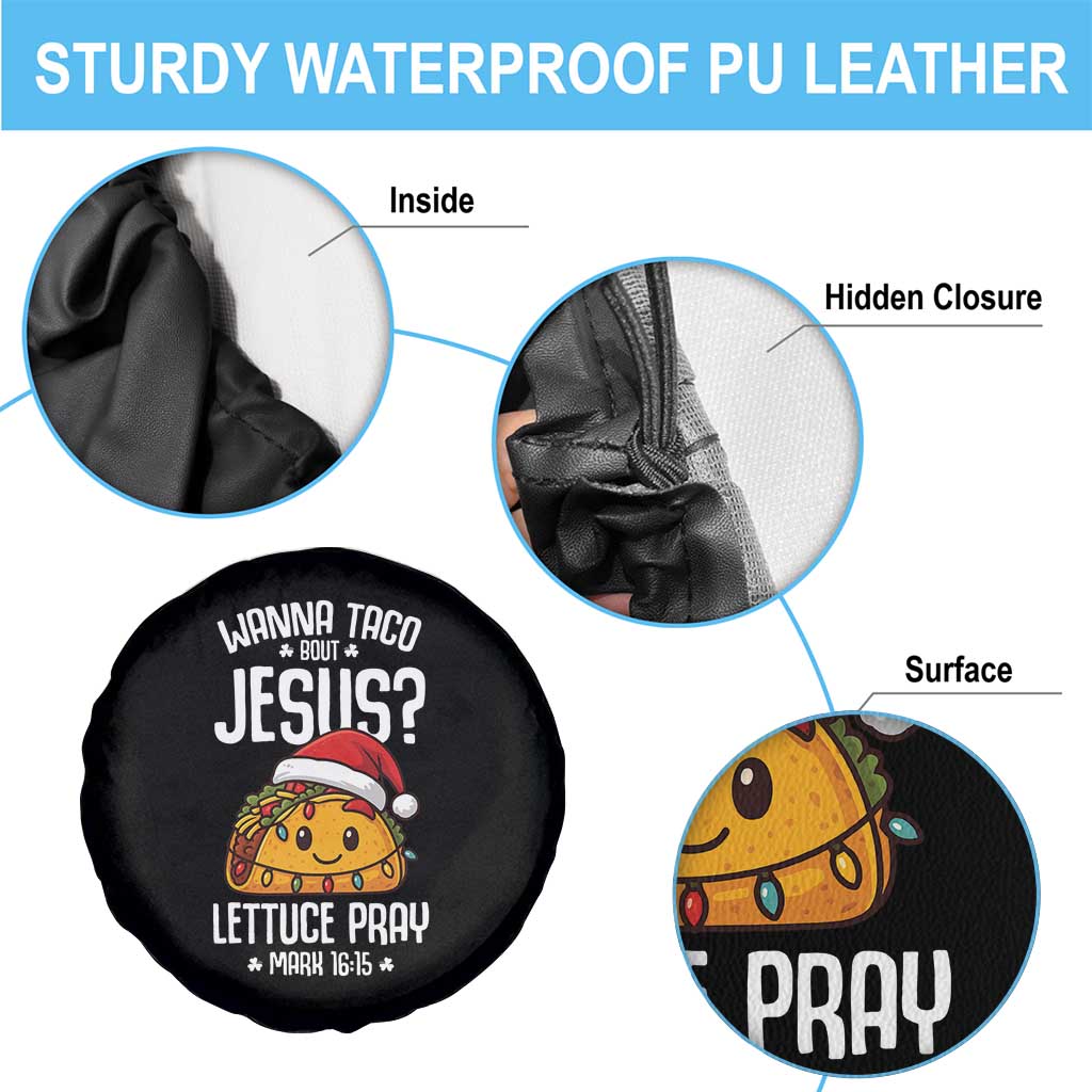 Funny Taco Christmas Spare Tire Cover Wanna Taco Bout Jesus Lettuce Pray Mark 16:15 TS14 Print Your Wear