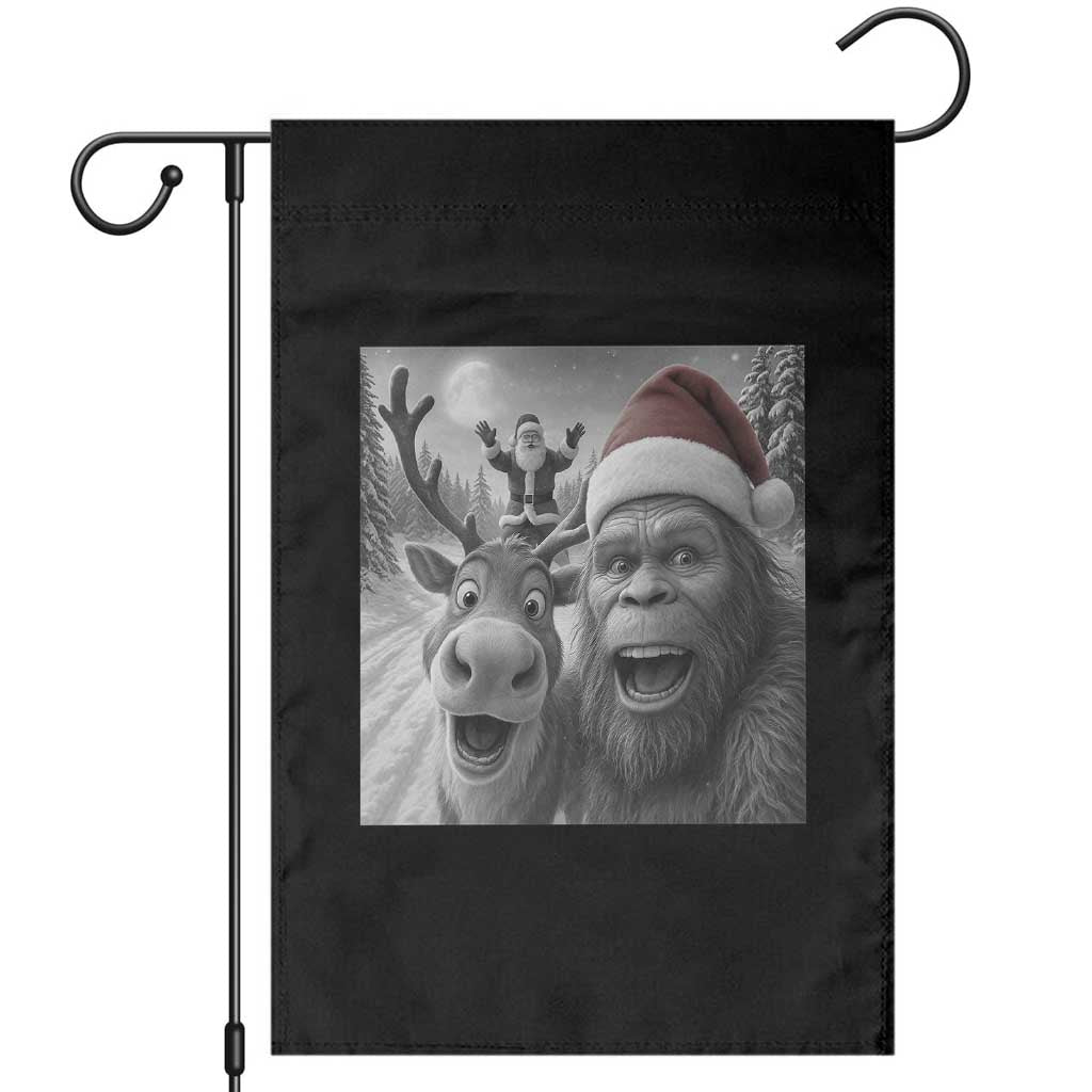Funny Bigfoot Selfie Christmas Garden Flag Santa Reindeer Sasquatch Xmas TS14 Black Print Your Wear