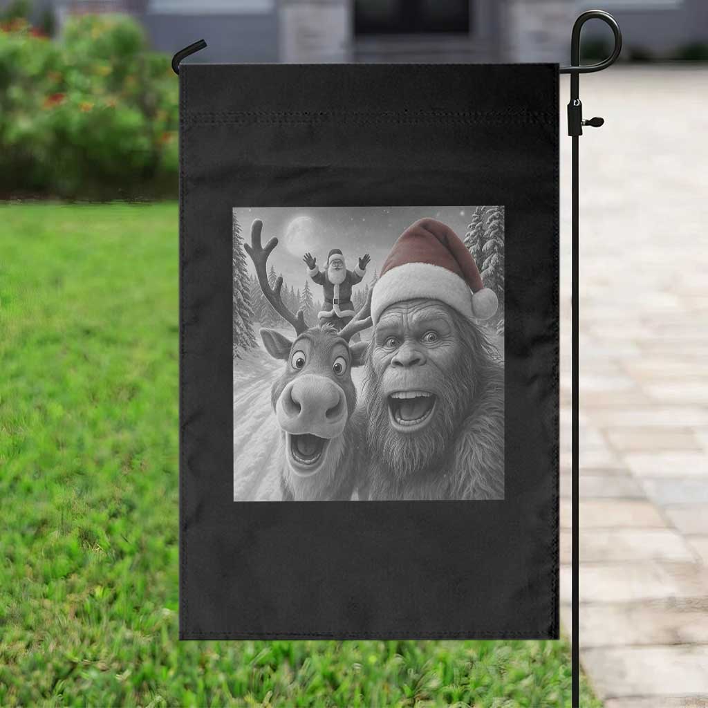 Funny Bigfoot Selfie Christmas Garden Flag Santa Reindeer Sasquatch Xmas TS14 Print Your Wear