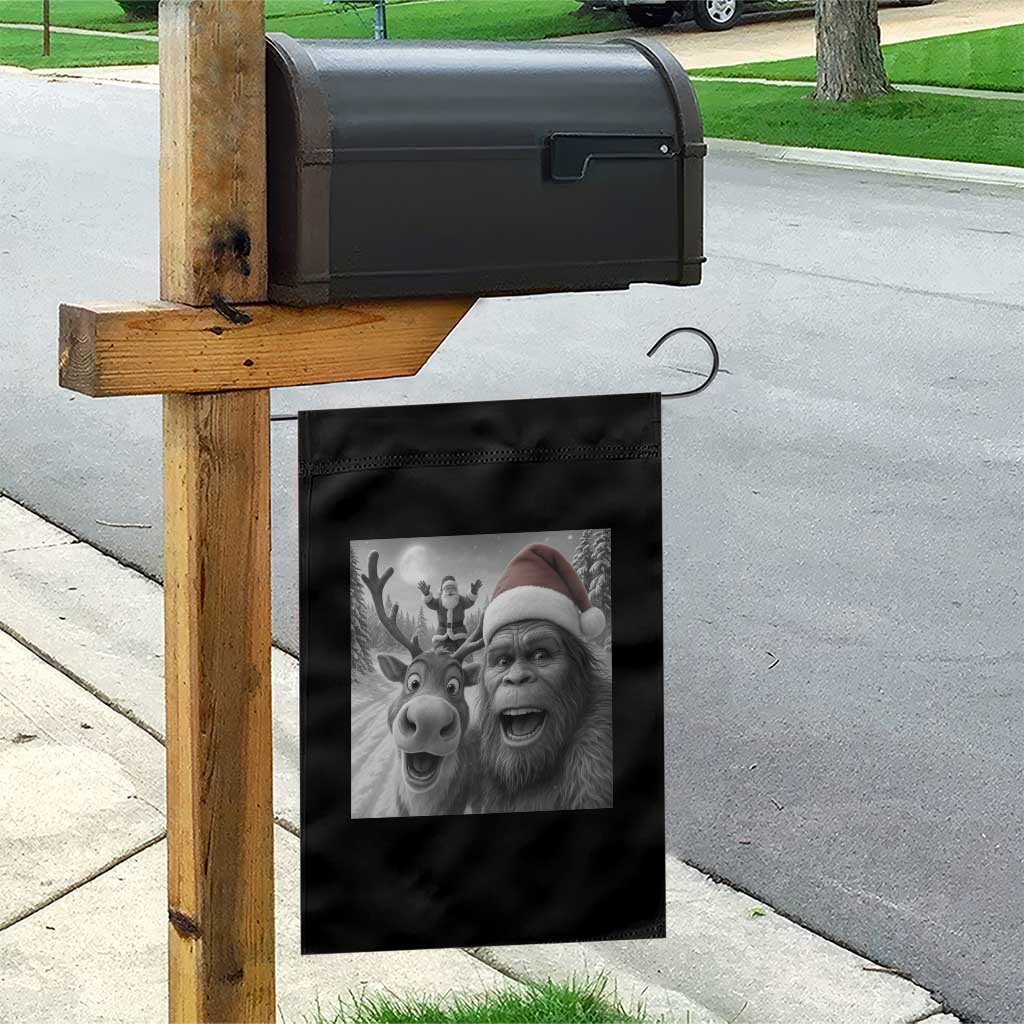 Funny Bigfoot Selfie Christmas Garden Flag Santa Reindeer Sasquatch Xmas TS14 Print Your Wear
