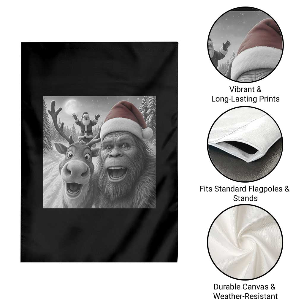 Funny Bigfoot Selfie Christmas Garden Flag Santa Reindeer Sasquatch Xmas TS14 Print Your Wear