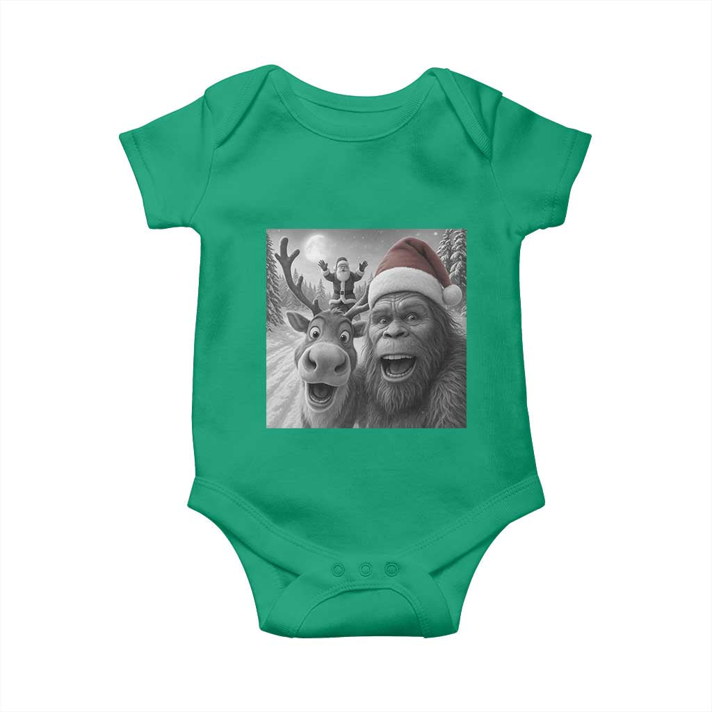 Funny Bigfoot Selfie Christmas Baby Onesie Santa Reindeer Sasquatch Xmas TS14 Irish Green Print Your Wear