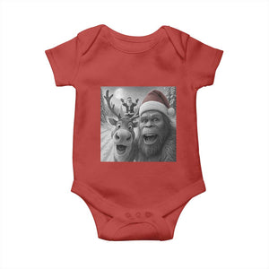 Funny Bigfoot Selfie Christmas Baby Onesie Santa Reindeer Sasquatch Xmas TS14 Red Print Your Wear