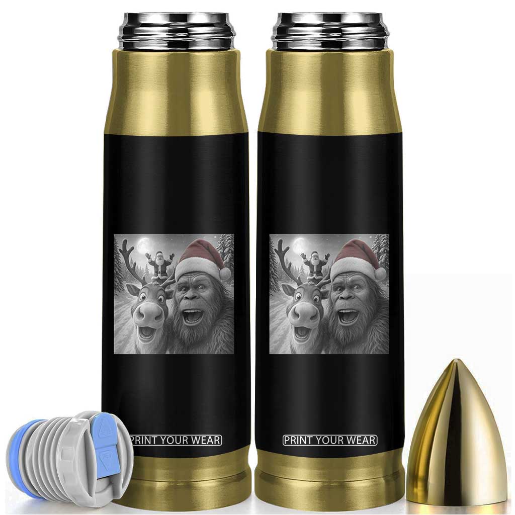 Funny Bigfoot Selfie Christmas Bullet Tumbler Santa Reindeer Sasquatch Xmas TS14 Black Print Your Wear