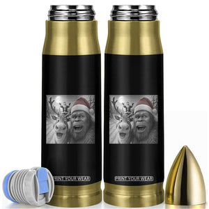 Funny Bigfoot Selfie Christmas Bullet Tumbler Santa Reindeer Sasquatch Xmas TS14 Black Print Your Wear
