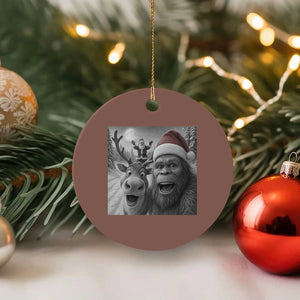 Funny Bigfoot Selfie Xmas Ceramic Ornament Santa Reindeer Sasquatch Xmas TS14 1pc Mocha Print Your Wear