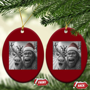 Funny Bigfoot Selfie Xmas Ceramic Ornament Santa Reindeer Sasquatch Xmas TS14 Print Your Wear