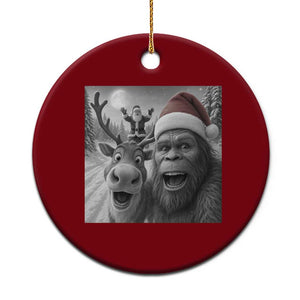 Funny Bigfoot Selfie Xmas Ceramic Ornament Santa Reindeer Sasquatch Xmas TS14 1pc Red Print Your Wear