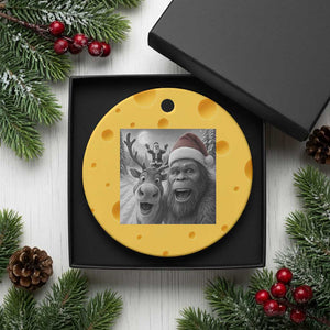 Funny Bigfoot Selfie Xmas Ceramic Ornament Santa Reindeer Sasquatch Xmas TS14 1pc Yellow Cheese Print Your Wear
