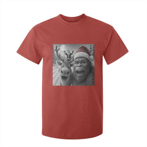 Funny Bigfoot Selfie Christmas T Shirt For Kid Santa Reindeer Sasquatch Xmas TS14 Red Print Your Wear