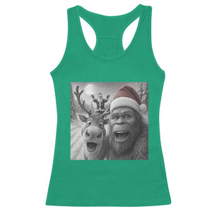 Funny Bigfoot Selfie Christmas Racerback Tank Top Santa Reindeer Sasquatch Xmas TS14 Irish Green Print Your Wear