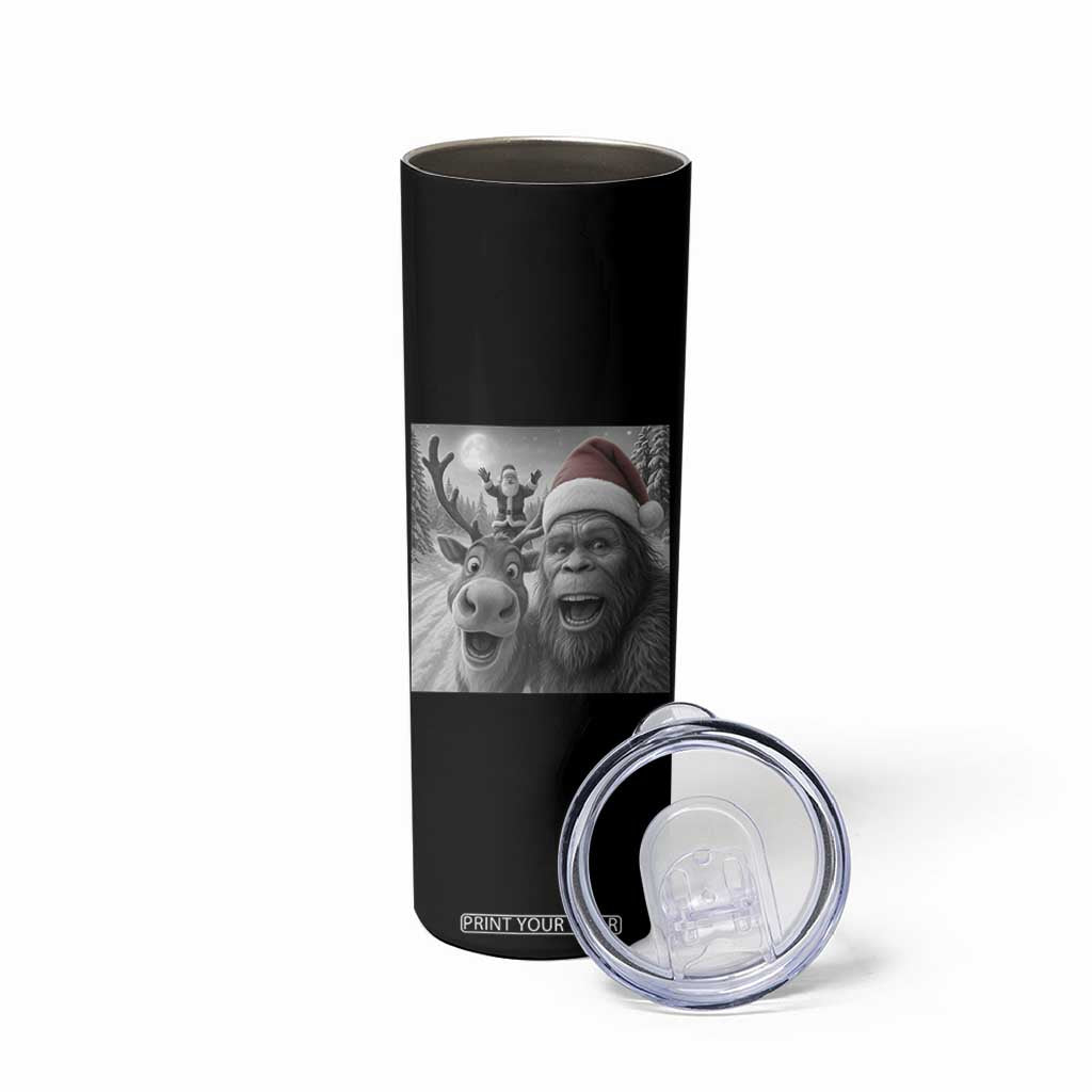Funny Bigfoot Selfie Christmas Skinny Tumbler Santa Reindeer Sasquatch Xmas TS14 Print Your Wear