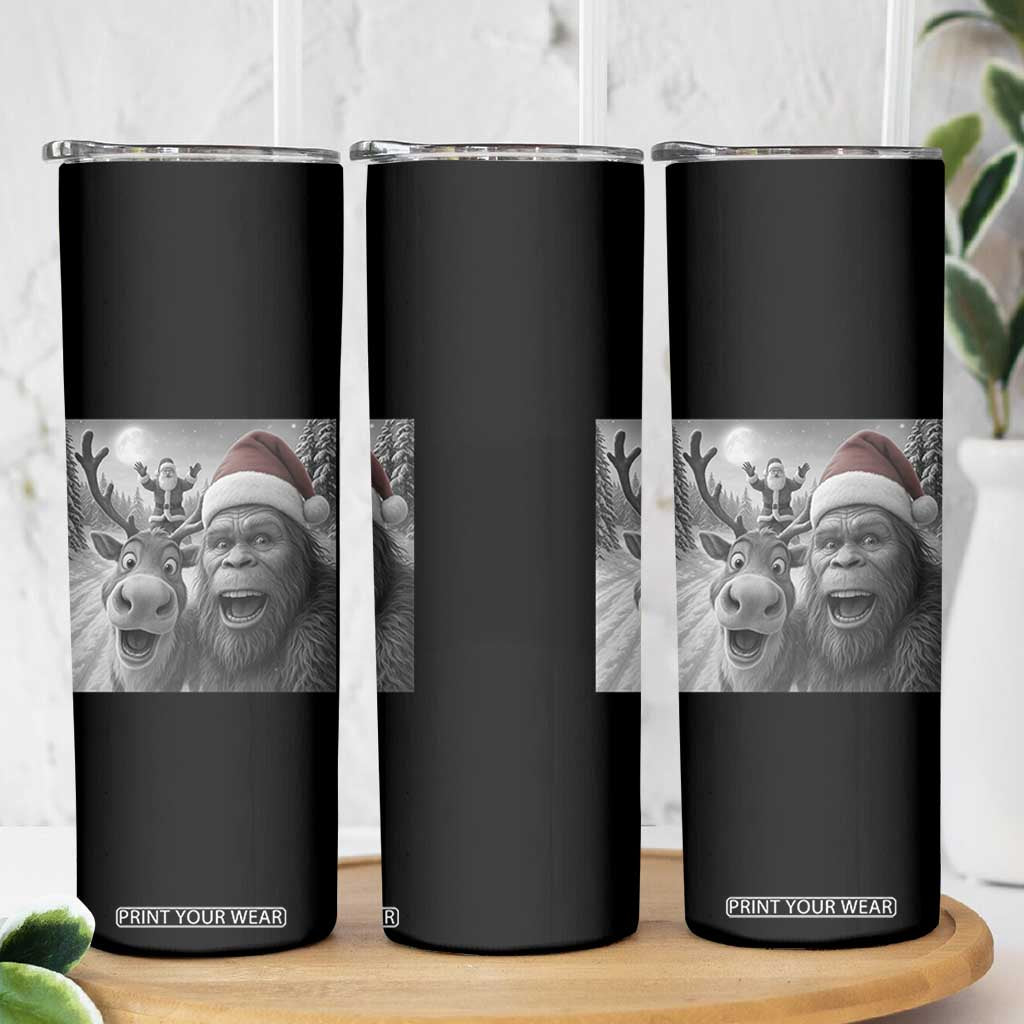 Funny Bigfoot Selfie Christmas Skinny Tumbler Santa Reindeer Sasquatch Xmas TS14 Print Your Wear