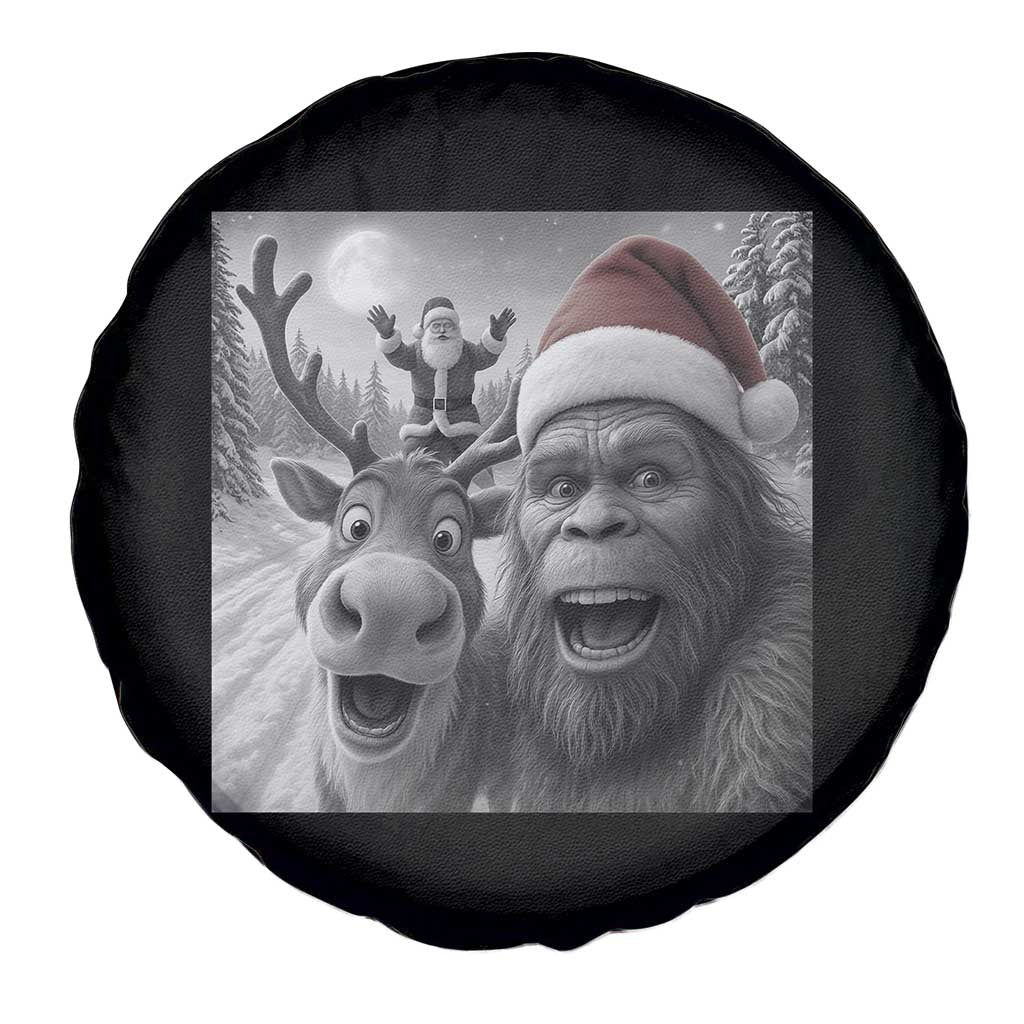 Funny Bigfoot Selfie Christmas Spare Tire Cover Santa Reindeer Sasquatch Xmas TS14 Print Your Wear