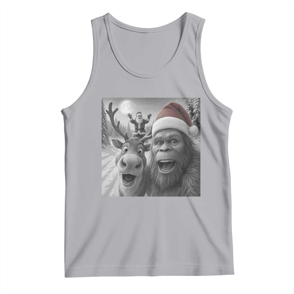 Funny Bigfoot Selfie Christmas Tank Top Santa Reindeer Sasquatch Xmas TS14 Athletic Heather Print Your Wear