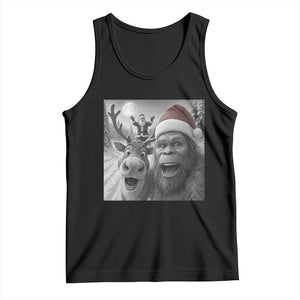 Funny Bigfoot Selfie Christmas Tank Top Santa Reindeer Sasquatch Xmas TS14 Black Print Your Wear