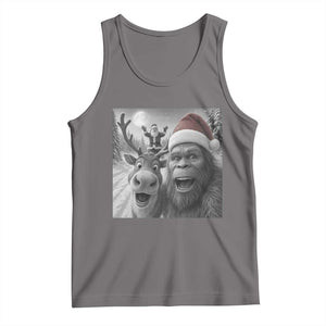 Funny Bigfoot Selfie Christmas Tank Top Santa Reindeer Sasquatch Xmas TS14 Deep Heather Print Your Wear