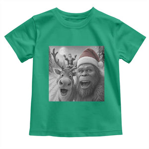 Funny Bigfoot Selfie Christmas Toddler T Shirt Santa Reindeer Sasquatch Xmas TS14 Irish Green Print Your Wear