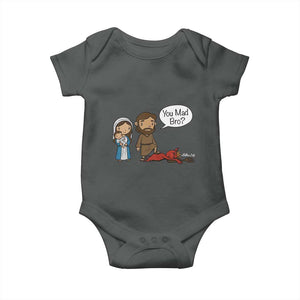 Funny Christian Baby Onesie You Mad Bro Matthew 2:16 TS14 Dark Heather Print Your Wear