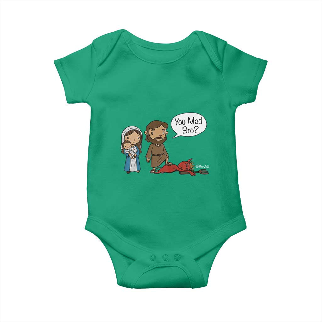 Funny Christian Baby Onesie You Mad Bro Matthew 2:16 TS14 Irish Green Print Your Wear